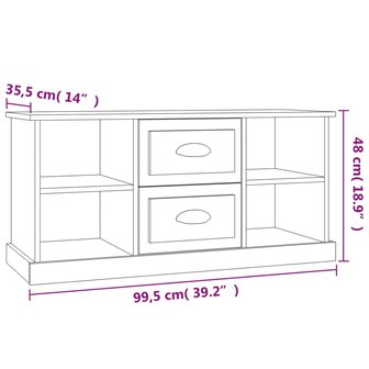 Tv-meubel 99,5x35,5x48 cm bewerkt hout wit 9