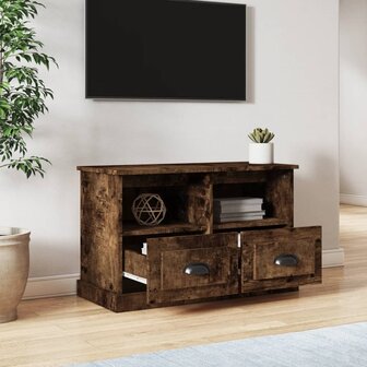 Tv-meubel 80x35x50 cm bewerkt hout gerookt eikenkleurig 3