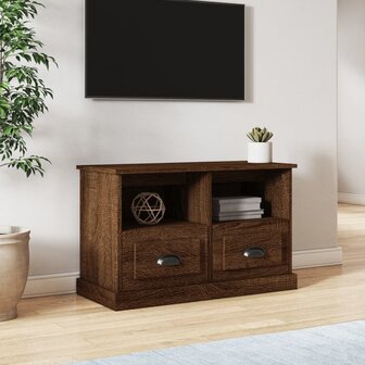 Tv-meubel 80x35x50 cm bewerkt hout bruin eikenkleur 1