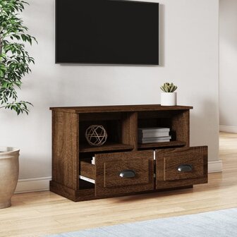 Tv-meubel 80x35x50 cm bewerkt hout bruin eikenkleur 3