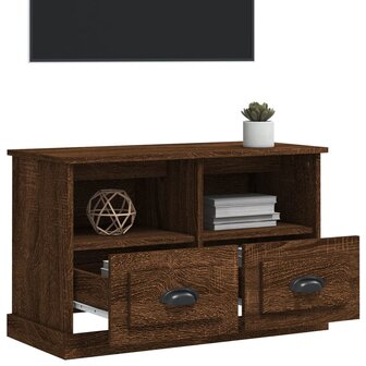 Tv-meubel 80x35x50 cm bewerkt hout bruin eikenkleur 4