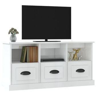 Tv-meubel 100x35x50 cm bewerkt hout hoogglans wit 4