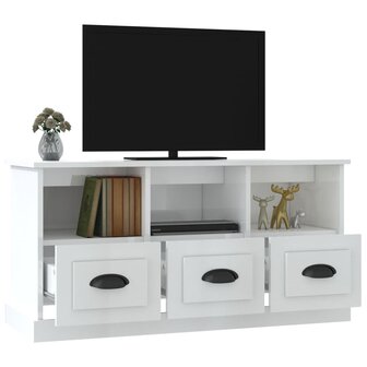 Tv-meubel 100x35x50 cm bewerkt hout hoogglans wit 5