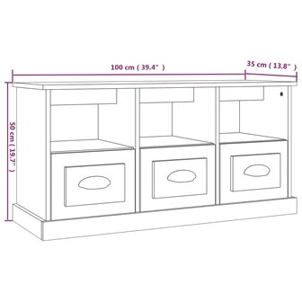 Tv-meubel 100x35x50 cm bewerkt hout sonoma eikenkleurig 10