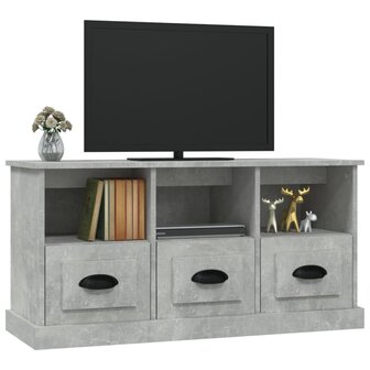 Tv-meubel 100x35x50 cm bewerkt hout betongrijs 4