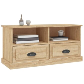 Tv-meubel 93x35,5x45 cm bewerkt hout sonoma eikenkleurig 4