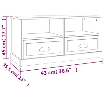 Tv-meubel 93x35,5x45 cm bewerkt hout betongrijs 10