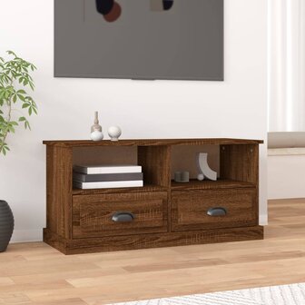 Tv-meubel 93x35,5x45 cm bewerkt hout bruin eikenkleur 1