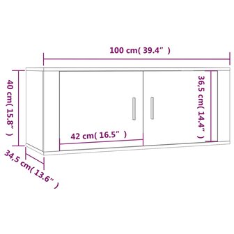 Tv-wandmeubel 100x34,5x40 cm wit 11