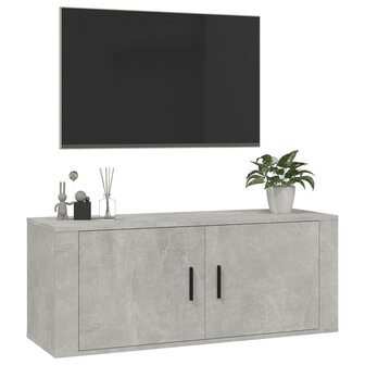 Tv-wandmeubel 100x34,5x40 cm betongrijs 4