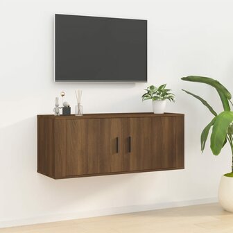 Tv-wandmeubel 100x34,5x40 cm bruin eikenkleur 1