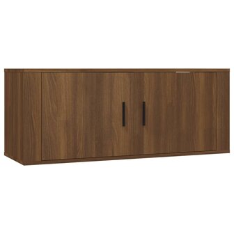 Tv-wandmeubel 100x34,5x40 cm bruin eikenkleur 2