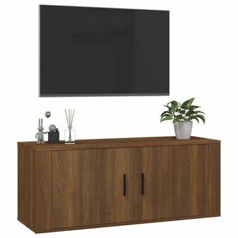 Tv-wandmeubel 100x34,5x40 cm bruin eikenkleur 4