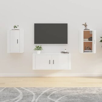 Tv-wandmeubels 2 st 40x34,5x60 cm hoogglans wit 1