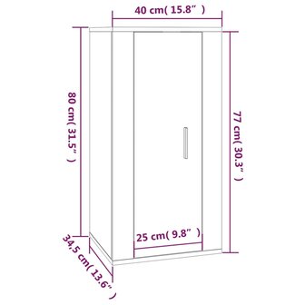 Tv-wandmeubel 40x34,5x80 cm gerookt eikenkleurig 11