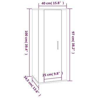 Tv-wandmeubel 40x34,5x100 cm zwart 11