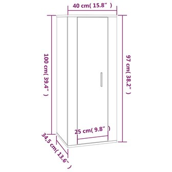 Tv-wandmeubel 40x34,5x100 cm betongrijs 11