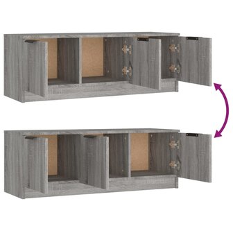 Tv-meubel 102x35x36,5 cm bewerkt hout grijs sonoma eikenkleurig 9