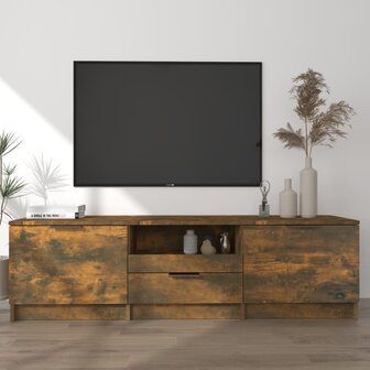 Tv-meubel 140x35x40 cm bewerkt hout gerookt eikenkleurig 1