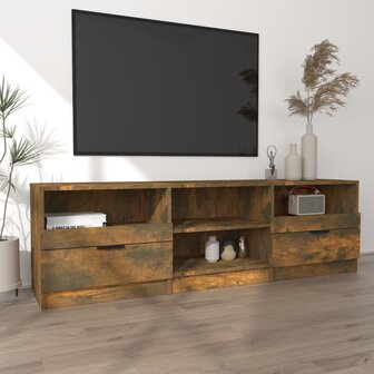 Tv-meubel 150x33,5x45 cm bewerkt hout gerookt eikenkleurig 3