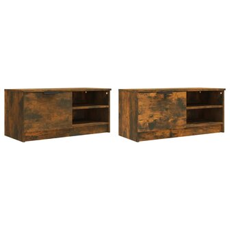 Tv-meubelen 2 st 80x35x36,5 cm bewerkt hout gerookt eikenkleur 4