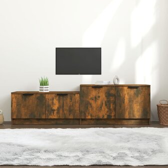 Tv-meubel 158,5x36x45 cm bewerkt hout gerookt eikenkleurig 1