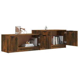 Tv-meubel 158,5x36x45 cm bewerkt hout gerookt eikenkleurig 4