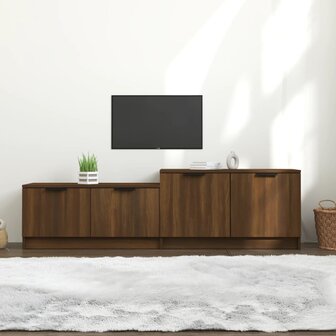 Tv-meubel 158,5x36x45 cm bewerkt hout bruin eikenkleur 1