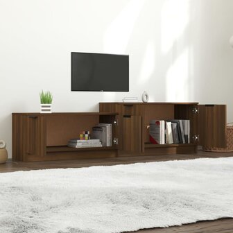 Tv-meubel 158,5x36x45 cm bewerkt hout bruin eikenkleur 3