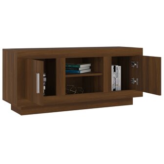 Tv-meubel 102x35x45 cm bewerkt hout bruin eikenkleur 4