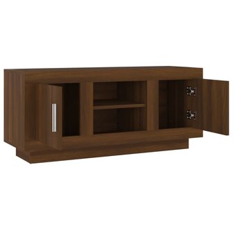 Tv-meubel 102x35x45 cm bewerkt hout bruin eikenkleur 7