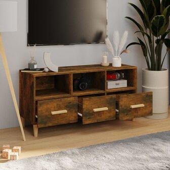 Tv-meubel 102x36x50 cm bewerkt hout gerookt eikenkleurig 3