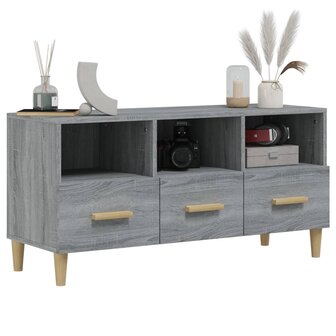 Tv-meubel 102x36x50 cm bewerkt hout grijs sonoma eikenkleurig 4