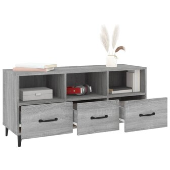 Tv-meubel 102x35x50 cm bewerkt hout grijs sonoma eikenkleurig 4