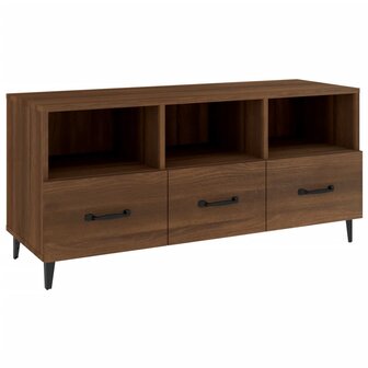 Tv-meubel 102x35x50 cm bewerkt hout bruin eikenkleur 2