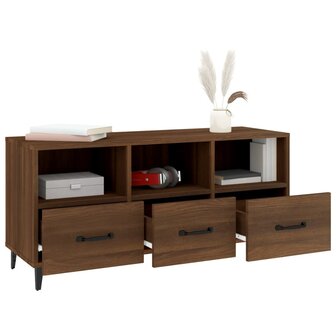 Tv-meubel 102x35x50 cm bewerkt hout bruin eikenkleur 4