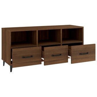 Tv-meubel 102x35x50 cm bewerkt hout bruin eikenkleur 6