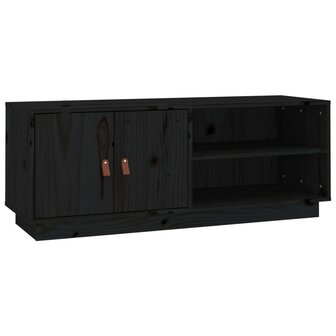 Tv-meubel 105x34x40 cm massief grenenhout zwart 2