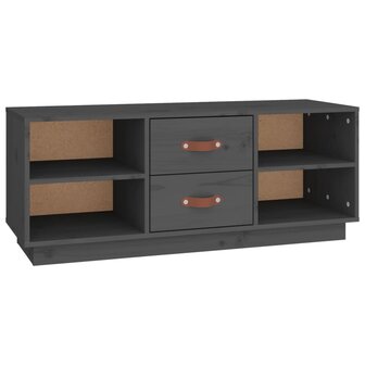 Tv-meubel 100x34x40 cm massief grenenhout grijs 2