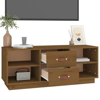 Tv-meubel 100x34x40 cm massief grenenhout honingbruin 5