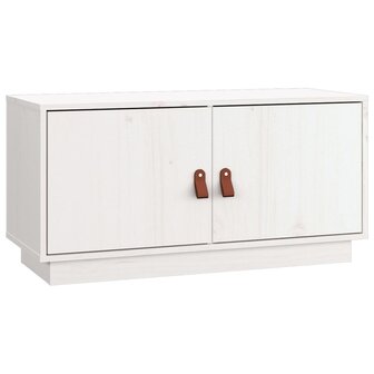 Tv-meubel 80x34x40 cm massief grenenhout wit 2