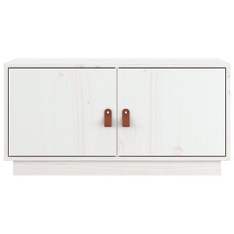 Tv-meubel 80x34x40 cm massief grenenhout wit 6