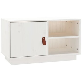 Tv-meubel 70x34x40 cm massief grenenhout wit 2