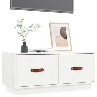 Tv-meubel 80x34x35 cm massief grenenhout wit 4