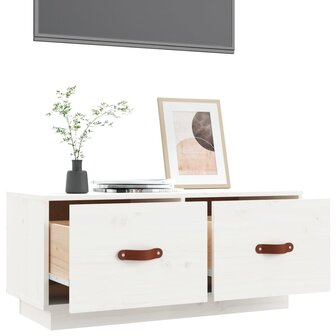 Tv-meubel 80x34x35 cm massief grenenhout wit 5