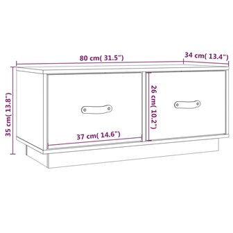 Tv-meubel 80x34x35 cm massief grenenhout grijs 10