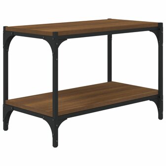 Tv-meubel 60x33x41 cm bewerkt hout en staal bruin eikenkleur 2