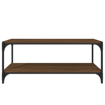 Tv-meubel 100x33x41 cm bewerkt hout en staal bruin eikenkleur 5