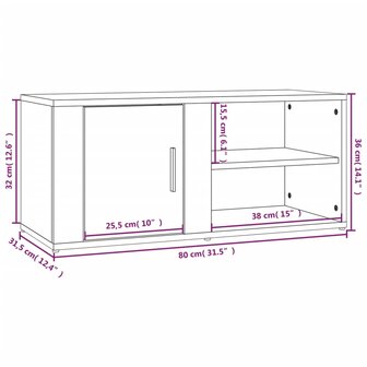 Tv-meubels 2 st 80x31,5x36 cm bewerkt hout zwart 11