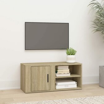 Tv-meubel 80x31,5x36 cm bewerkt hout sonoma eikenkleurig 1